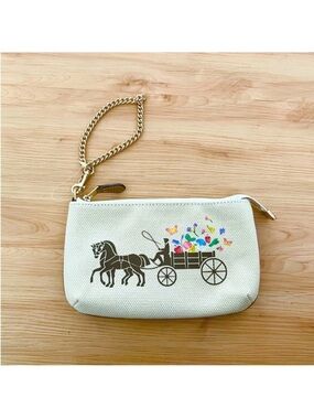 Coach Large Wristlet 19 With Dreamy Veggie Horse And Carriage